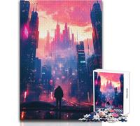 Jigsaw 1000 Pieces for Adults Cyber Punk City Unwind during Free Time Clean Cut Seamless Interlock Toy Size 38x52cm