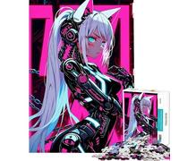 Jigsaw 1000 Pieces for Adults Cyberpunk Anime Girl Educational Challenge Pattern Assembly Toy Wall Decor Suitable for People Aged 14 And Above (50x75cm)