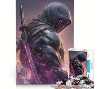 Jigsaw 1000 Pieces for Adults Cyberpunk Ninja with Glowing Sword, Hands-on Game, Hand Speed Race, with Fully Interlocking Randomly Shaped Pieces 50x75cm