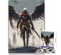 Jigsaw 1000 Pieces for Adults Dark Angel Warrior Unwind during Free Time Clean Cut Seamless Interlock Toy Size 38x52cm