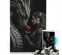 Jigsaw 1000 Pieces for Adults Dark Bond with The Dragon, Educational Game, Difficult And Challenge, Artists Collection, Fine Art 50x75cm