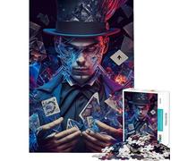 Jigsaw 1000 Pieces for Adults Darkside Card Magician Puzzles for Adults Toy Wall Decor Difficult Challenge Deal As Gifts for The Whole Family (Size 38x26cm)