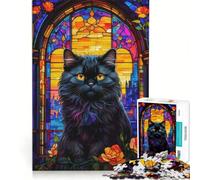Jigsaw 1000 Pieces for Adults Dashing Black Cat, Educational Game, Difficult And Challenge, Artists Collection, Fine Art 38x26cm