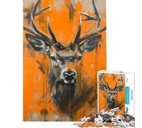 Jigsaw 1000 Pieces for Adults Deer Head Educational Challenge Pattern Assembly Toy Wall Decor Suitable for People Aged 14 And Above (38x52cm)