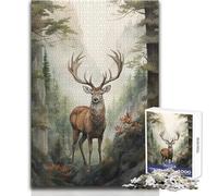 Jigsaw 1000 Pieces for Adults Deer Watercolor Wonderful for Lazy Leisure Days Reliable Tight Fitting Cut Toy Size 50x75cm