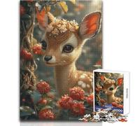 Jigsaw 1000 Pieces for Adults Deer Wonderful for Lazy Leisure Days Reliable Tight Fitting Cut Toy Size 50x75cm