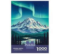 Jigsaw 1000 Pieces for Adults Denali National Park Aurora Borealis Puzzle for Adults Anti-Stress Toys Difficult Challenge Unique Birthday And Gifts 38x26cm/1000pcs
