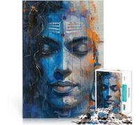 jigsaw 1000 pieces for adults Divine Serenity Shiva Suitable for people aged 14 and above with completely interconnected pieces of random shape Educational game for birthday and Christmas。