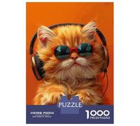 Jigsaw 1000 Pieces for Adults DJ Whiskers Adult Jigsaw Brain Teaser Game Staycation Kill Time Help The Brain Exercise 70x50cm/1000pcs