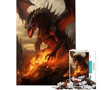 Jigsaw 1000 Pieces for Adults Dragon Raising From Hell Difficult And Challenge For Family Fun Fun Games for And 14 Years And over (38X26cm)