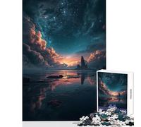 Jigsaw 1000 Pieces for Adults Dramatic Coastal Landscape with Starry Sky Puzzle For Teenagers Staycation Kill Time Help The Brain Exercise for Is Ideal As A Gifts (38x52cm)