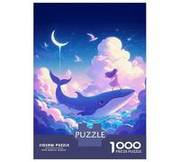 Jigsaw 1000 Pieces for Adults Dreamy Whale Ride Girl Jigsaw for Adults Relax Games Difficult Hard Deal As Gifts for The Whole Family 70x50cm/1000pcs