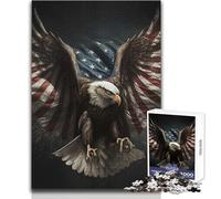 Jigsaw 1000 Pieces for Adults Eagle American Flag Wonderful for Lazy Leisure Days Reliable Tight Fitting Cut Toy Size 38x52cm