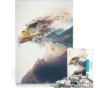 Jigsaw 1000 Pieces for Adults Eagle Double Exposure, Educational Toy, But Fun And Humorous, Improving Love between Couples 50x75cm