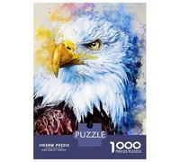 Jigsaw 1000 Pieces for Adults Eagle Watercolor Adult Jigsaw Brain Teaser Game Staycation Kill Time Help The Brain Exercise 70x50cm/1000pcs