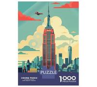 Jigsaw 1000 Pieces for Adults Empire State Building Skyline Jigsaw for Adults Anti-Stress Toys Precision Cutting Unique Birthday And Gifts 38x26cm/1000pcs