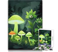 Jigsaw 1000 Pieces for Adults Enchanted Forest with Mushrooms And Eyeflowers Unwind during Free Time Clean Cut Seamless Interlock Toy Size 50x75cm