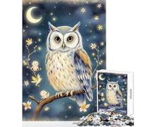 Jigsaw 1000 Pieces for Adults Enchanted Owl And Tiny Glowing Creatures Relaxing Games Tough Challenge Home Decoration Toys for Birthday, Chrismas (38x52cm)