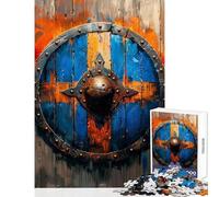 Jigsaw 1000 Pieces for Adults Epic Viking Shield Relaxing Games Tough Challenge Home Decoration Toys for Birthday, Chrismas (50x75cm)