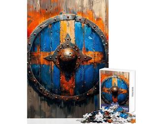 Jigsaw 1000 Pieces for Adults Epic Viking Shield Relaxing Games Tough Challenge Home Decoration Toys for Birthday, Chrismas (50x75cm)
