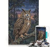 Jigsaw 1000 Pieces for Adults Eurasian Eagle-Owl, Educational Game, Difficult And Challenge, Artists Collection, Fine Art 38x26cm
