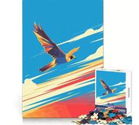Jigsaw 1000 Pieces for Adults Falcon in Flight Minimalist Art Illustration Fine Edge Craft Mind Skill Fun Relax Game Play Birthday Game Gift (50x75cm)