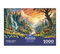 Jigsaw 1000 Pieces for Adults Fantasy Forest with Deer Jigsaw for Adults Relax Games Difficult Hard Deal As Gifts for The Whole Family 70x50cm/1000pcs