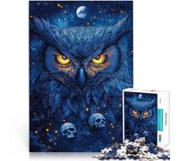 jigsaw 1000 pieces for adults Fantasy owl by moonlight Made of cardboard for age 14+ Toy Wall Decor Birthday and unique gifts。size：26x38cm/10.24x14.96inch