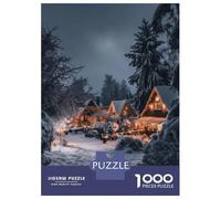 Jigsaw 1000 Pieces for Adults Festive Cozy Winter Cabin Adult Jigsaw Brain Teaser Game Staycation Kill Time Help The Brain Exercise 52x38cm/1000pcs