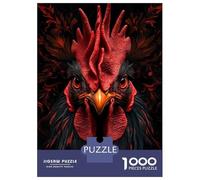 Jigsaw 1000 Pieces for Adults Fierce Rooster Portrait Jigsaw for Adults Relax Games Difficult Hard Deal As Gifts for The Whole Family 52x38cm/1000pcs