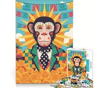 Jigsaw 1000 Pieces for Adults Fiesta Monkey, Educational Game, Difficult And Challenge, Artists Collection, Fine Art 38x52cm