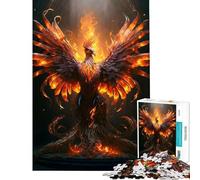 Jigsaw 1000 Pieces for Adults Fire Phoenix Educational Challenge Wall Art Family Games for And from 14 Years And over (50x75cm)