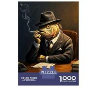 Jigsaw 1000 Pieces for Adults Fish Boss Smoking Jigsaw for Adults Relax Games Difficult Hard Deal As Gifts for The Whole Family 38x26cm/1000pcs