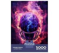 Jigsaw 1000 Pieces for Adults Flame Football Helmet Adult Jigsaw Brain Teaser Game Staycation Kill Time Help The Brain Exercise 38x26cm/1000pcs