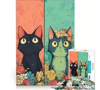 Jigsaw 1000 Pieces for Adults Floral Cats, Educational Game, Difficult And Challenge, Artists Collection, Fine Art 38x52cm