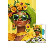 Jigsaw 1000 Pieces for Adults Floral Fashion Portrait Puzzles for Adults Toy Wall Decor Difficult Challenge Deal As Gifts for The Whole Family (Size 38x52cm)