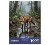 Jigsaw 1000 Pieces for Adults Fox in A Rainy Forest Adult Jigsaw Puzzle Relaxing Games Stress Reliever Unique Birthday And Gifts 38x26cm/1000pcs