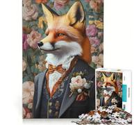 Jigsaw 1000 Pieces for Adults Fox in A Victorian-style, Hands-on Game, Hand Speed Race, with Fully Interlocking Randomly Shaped Pieces 38X52CM