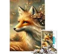 Jigsaw 1000 Pieces for Adults Fox in Golden Fields Puzzle for Adults Hands-on Game Presents for Women Deal As Gifts for The Whole Family (Size 38x52cm)