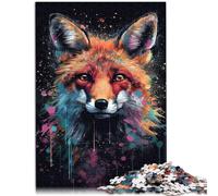 jigsaw 1000 pieces for adults Fox painting Interesting Stress Reduction Jigsaw Puzzles 26x38cm Suitable for desktop decoration