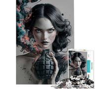 Jigsaw 1000 Pieces for Adults Fragile Explosion Girl Help The Brain Exercise Perfect Decoration Brain Teaser Game Suitable for Ages 14 And Up (50x75cm)