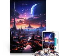 jigsaw 1000 pieces for adults Future City Planet Familienspiel zum Stressabbau, schwierige Herausforderung Lustiges Geschenk75x50cm