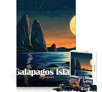Jigsaw 1000 Pieces for Adults Galapagos Island at Night Fine Edge Craft Mind Skill Fun Relax Game Play Birthday Game Gift (38x52cm)
