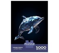 Jigsaw 1000 Pieces for Adults Geometric Style Dolphin Adult Jigsaw Brain Teaser Game Staycation Kill Time Help The Brain Exercise 52x38cm/1000pcs