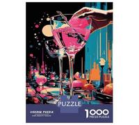 Jigsaw 1000 Pieces for Adults Gin Tonic Cocktail Art Print Puzzle for Adults Anti-Stress Toys Difficult Challenge Unique Birthday And Gifts 38x26cm/1000pcs