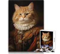 Jigsaw 1000 Pieces for Adults Ginger Victorian Cat Wonderful for Lazy Leisure Days Reliable Tight Fitting Cut Toy Size 38x26cm
