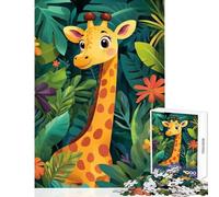 Jigsaw 1000 Pieces for Adults Giraffe in Jungle Jigsaw Puzzles for Adults Birthday Present Every Piece Is Unique - Challenging Game Gifts (38x52cm)