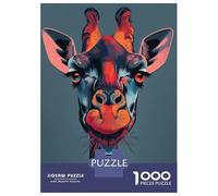 Jigsaw 1000 Pieces for Adults Giraffe Portrait Animal Jigsaw for Adults Relaxing Games Analysis And Logic Deal As Gifts for The Whole Family 38x26cm/1000pcs