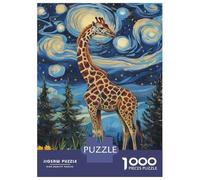 Jigsaw 1000 Pieces for Adults Giraffe Under Starry Sky Jigsaw for Adults Relax Games Difficult Hard Deal As Gifts for The Whole Family 38x26cm/1000pcs