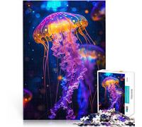 jigsaw 1000 pieces for adults glowing jellyfish Help the brain exercise addictive toys to cultivate patience Home Art Decor 26x38cm